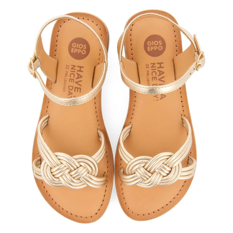 Jequie girls gold leather sandals