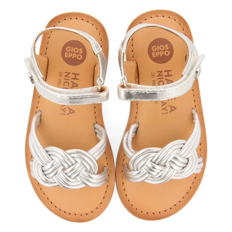 Lontra girls silver leather sandals
