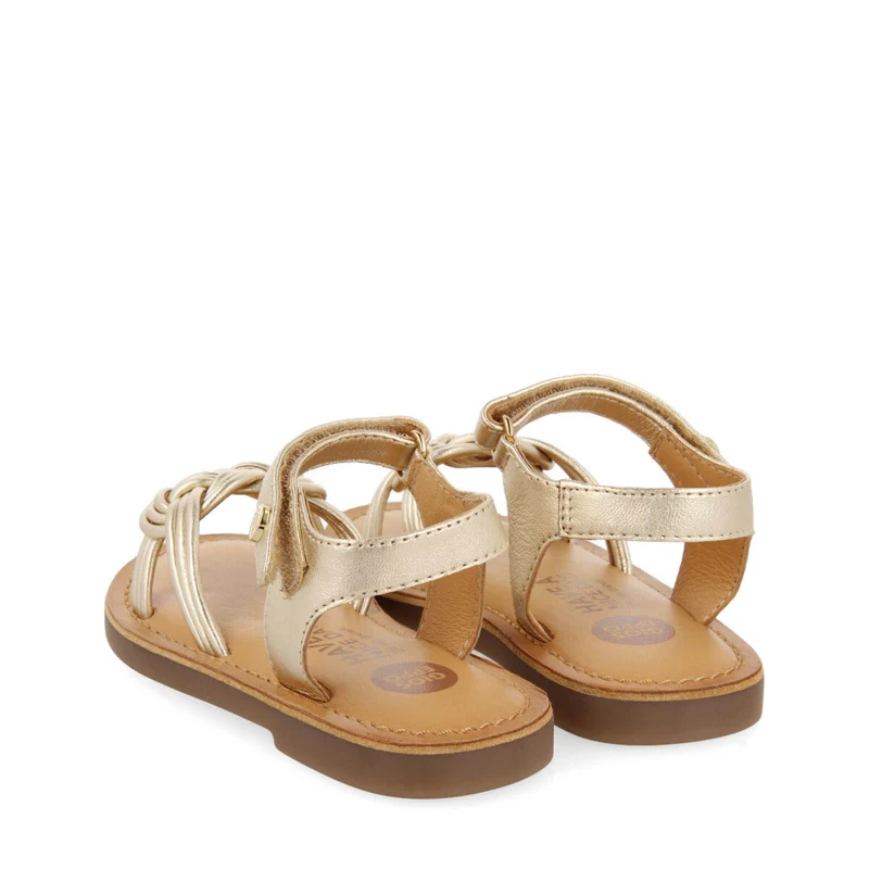 Lontra girls gold leather sandals
