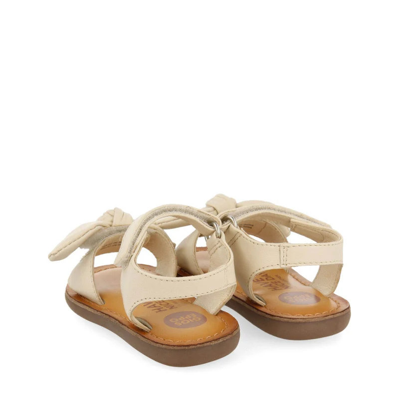 Panay girls metallic off white leather sandals