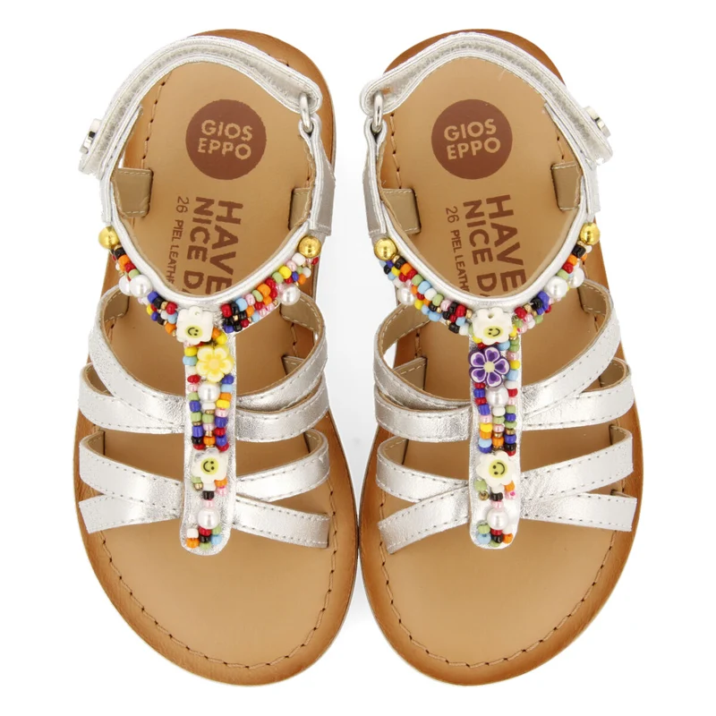 Fiorina girls silver leather roman sandals