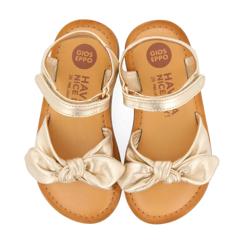 Stigny girls metallic gold leather sandals