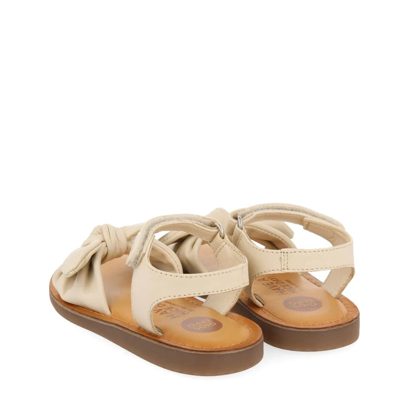 Stigny girls metallic off white leather sandals