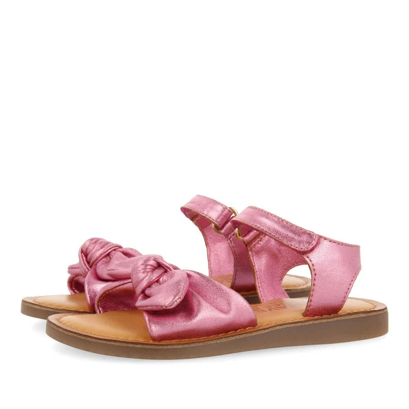 Stigny girls metallic fuchsia leather sandals