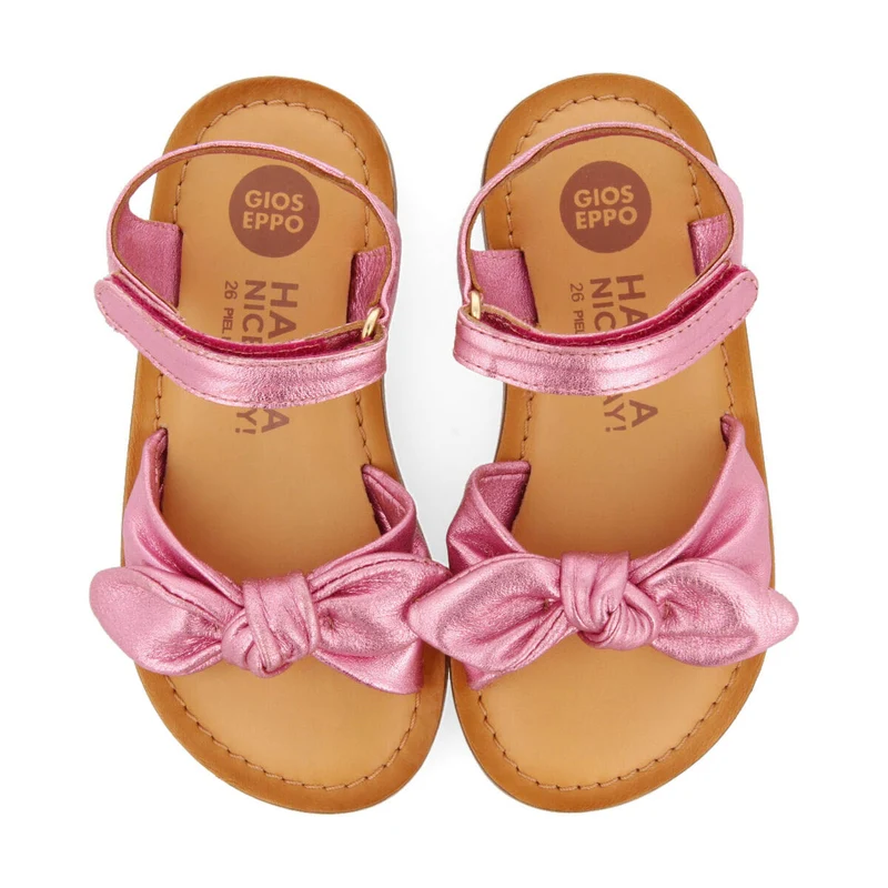 Stigny girls metallic fuchsia leather sandals