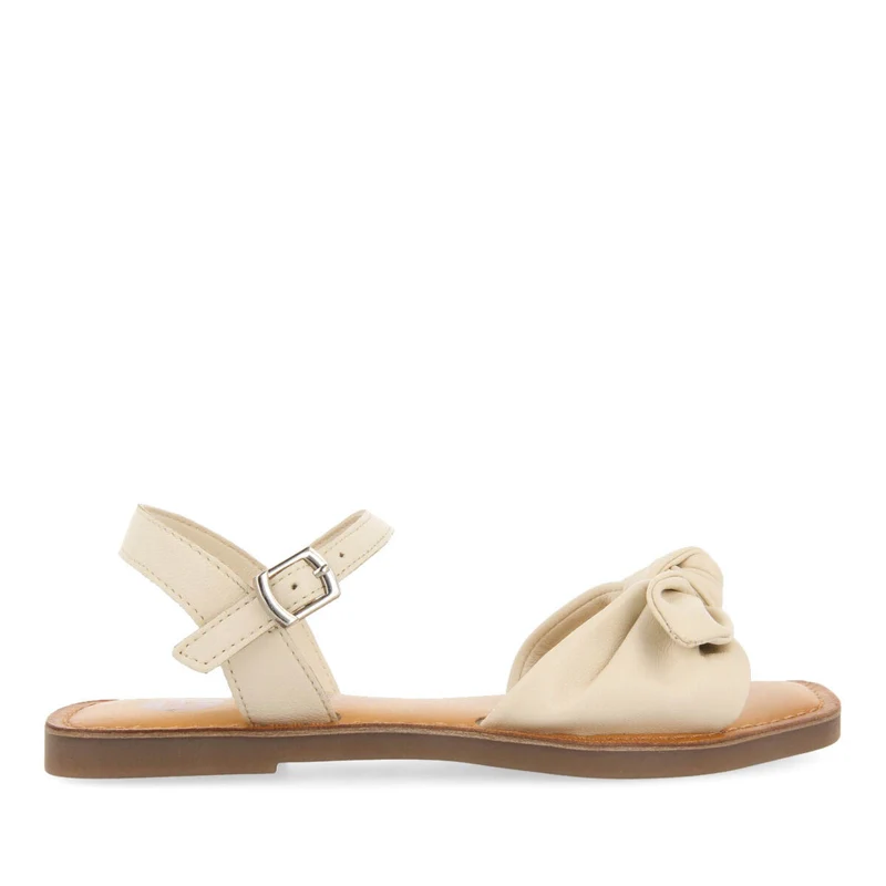 Xapuri girls metallic off white leather sandals