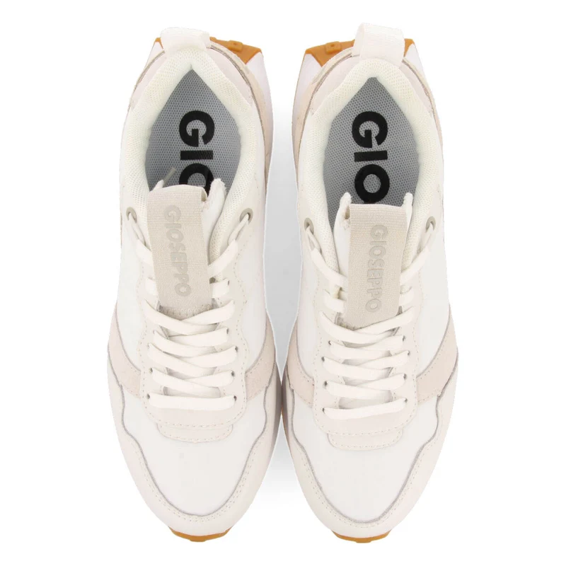 Chacao women's white retro-style sneakers with multicoloured details