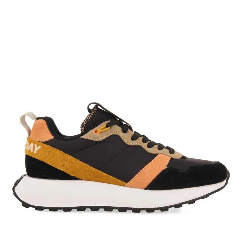 Chacao women's nude retro-style sneakers with multicoloured details