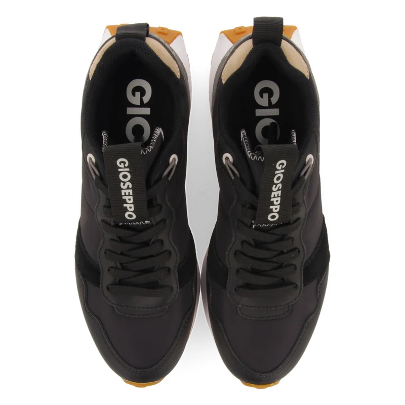 Chacao women's black retro-style sneakers with multicoloured details
