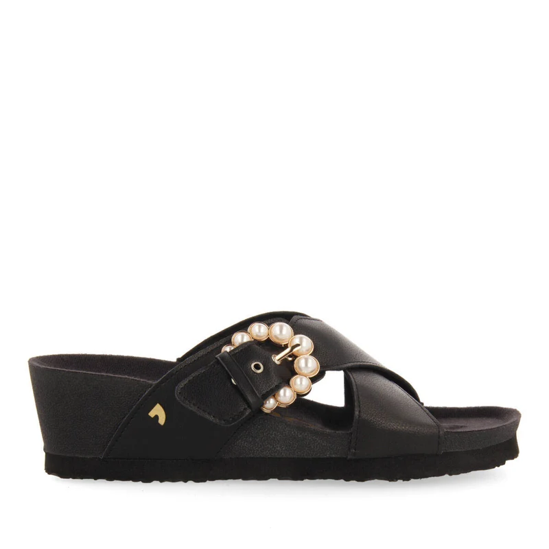Vulaines women's footbed wedges with straps and buckle