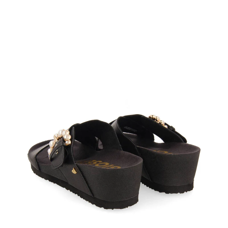 Vulaines women's footbed wedges with straps and buckle