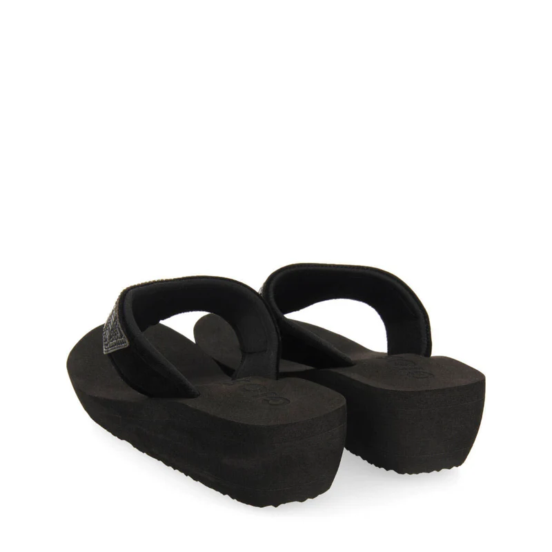 Suresnes women's black wedges with decorative stones
