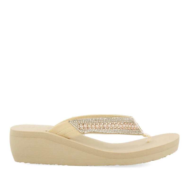 Berlone women's eva wedges with decorative straps with pearls