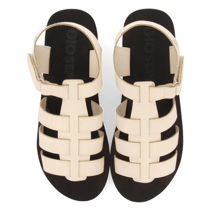 Ruch women's off-white multi-strap sandals with eva soles