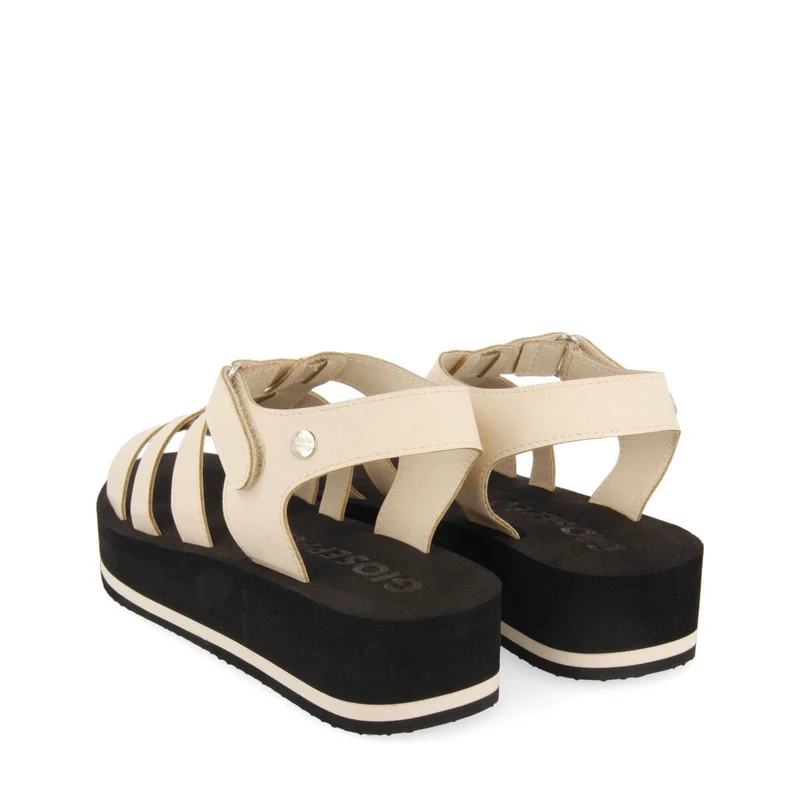 Ruch women's off-white multi-strap sandals with eva soles