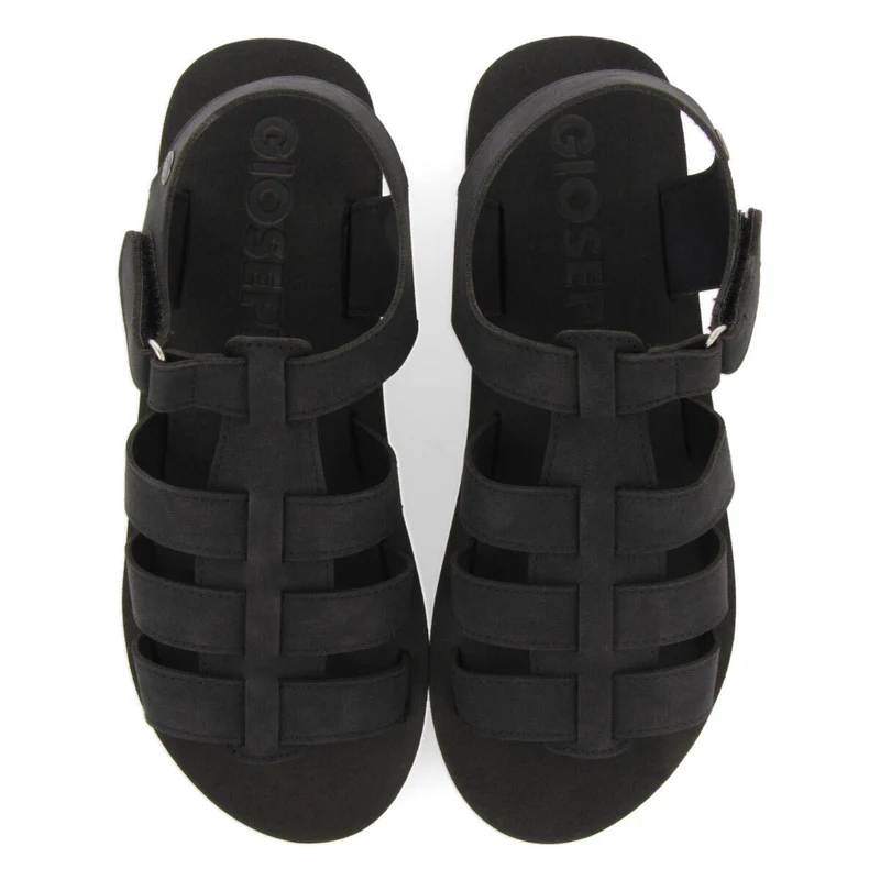 Ruch women's black multi-strap sandals with eva soles
