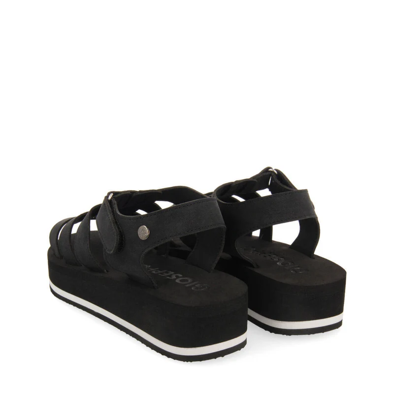 Ruch women's black multi-strap sandals with eva soles