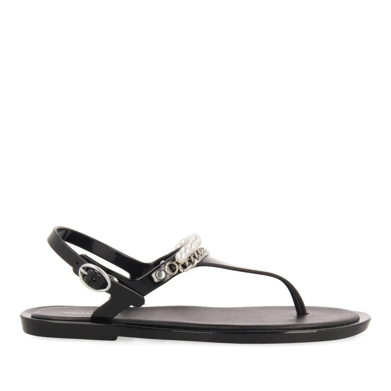 Garachine women's black sandals with mini crystals