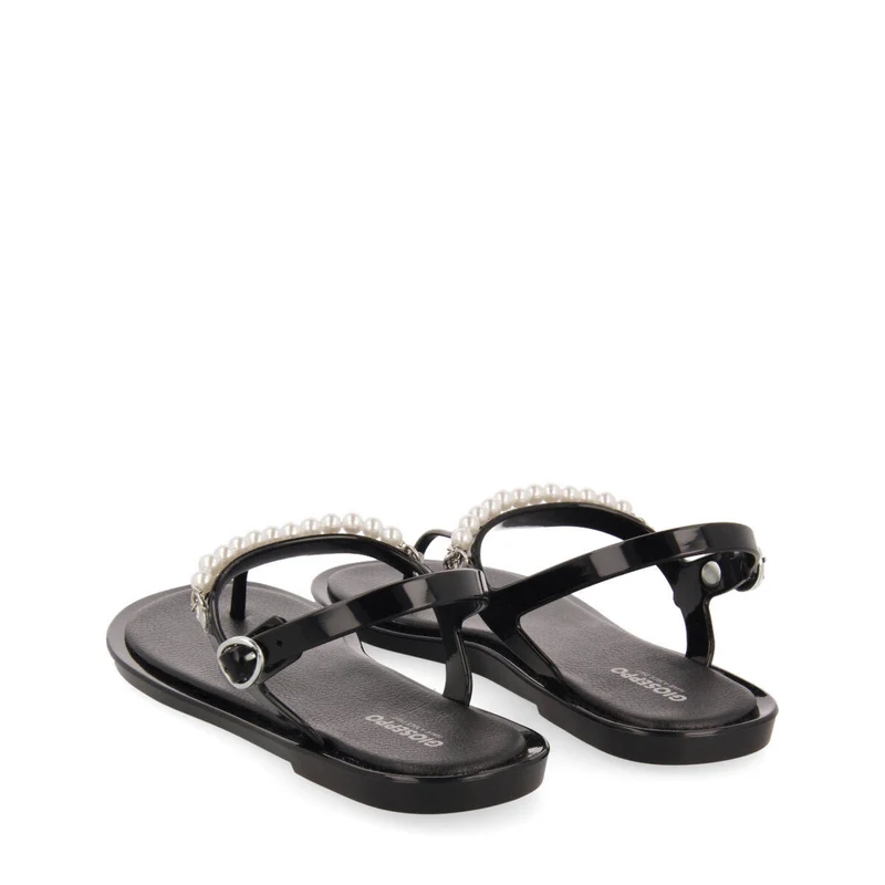 Garachine women's black sandals with mini crystals
