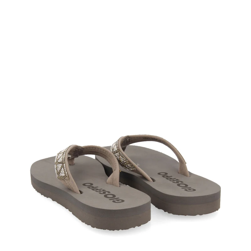 Cize women's grey sandals with decorative crystals