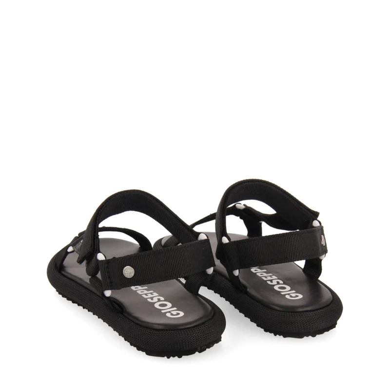 Navirai women's black sandals with straps and adjustable fastening