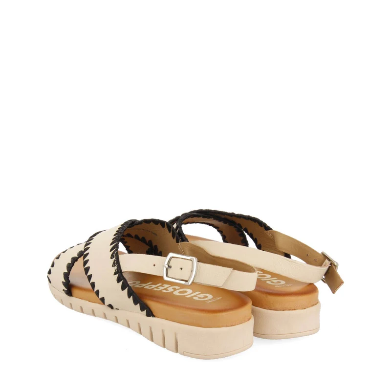 Bohol women's off-white sandals with topstitching