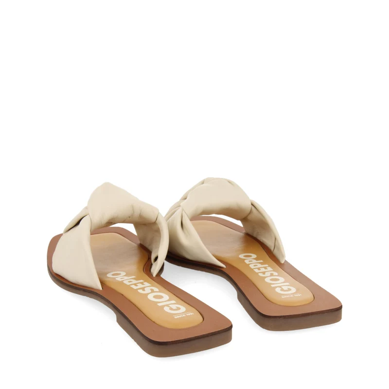 Epone women's off-white leather sandals with decorative knots