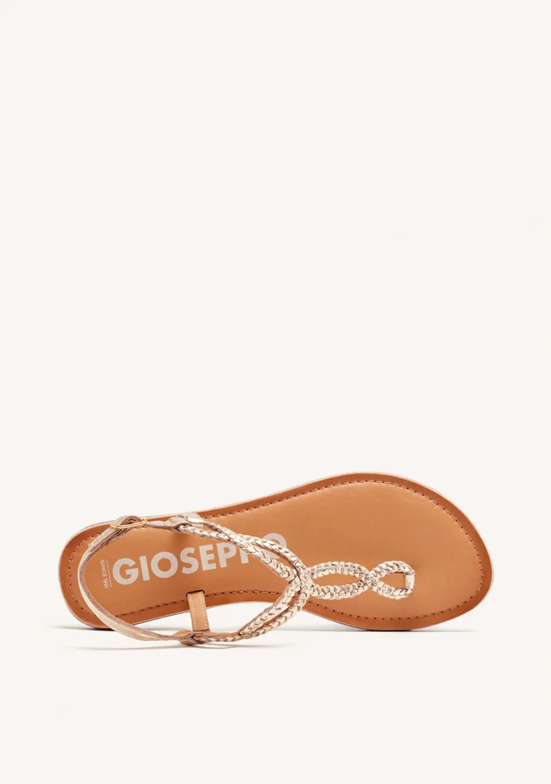 Merignas women's sandals with white braided straps