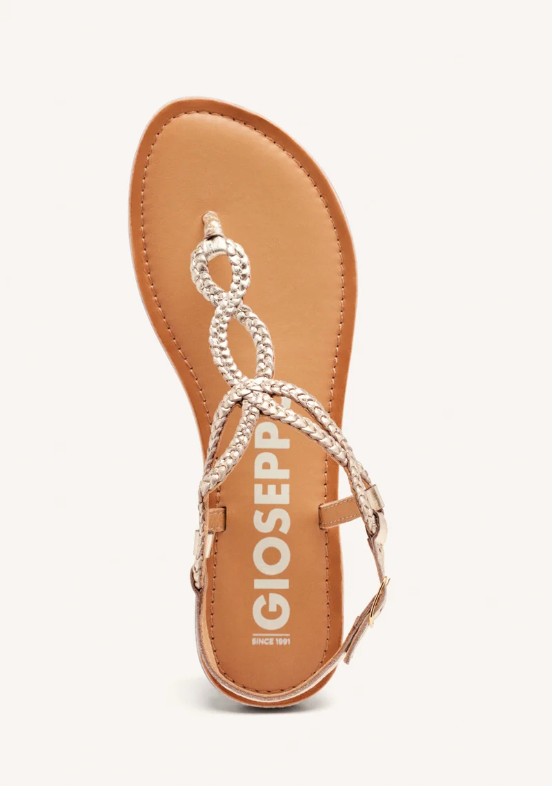 Merignas women's sandals with white braided straps