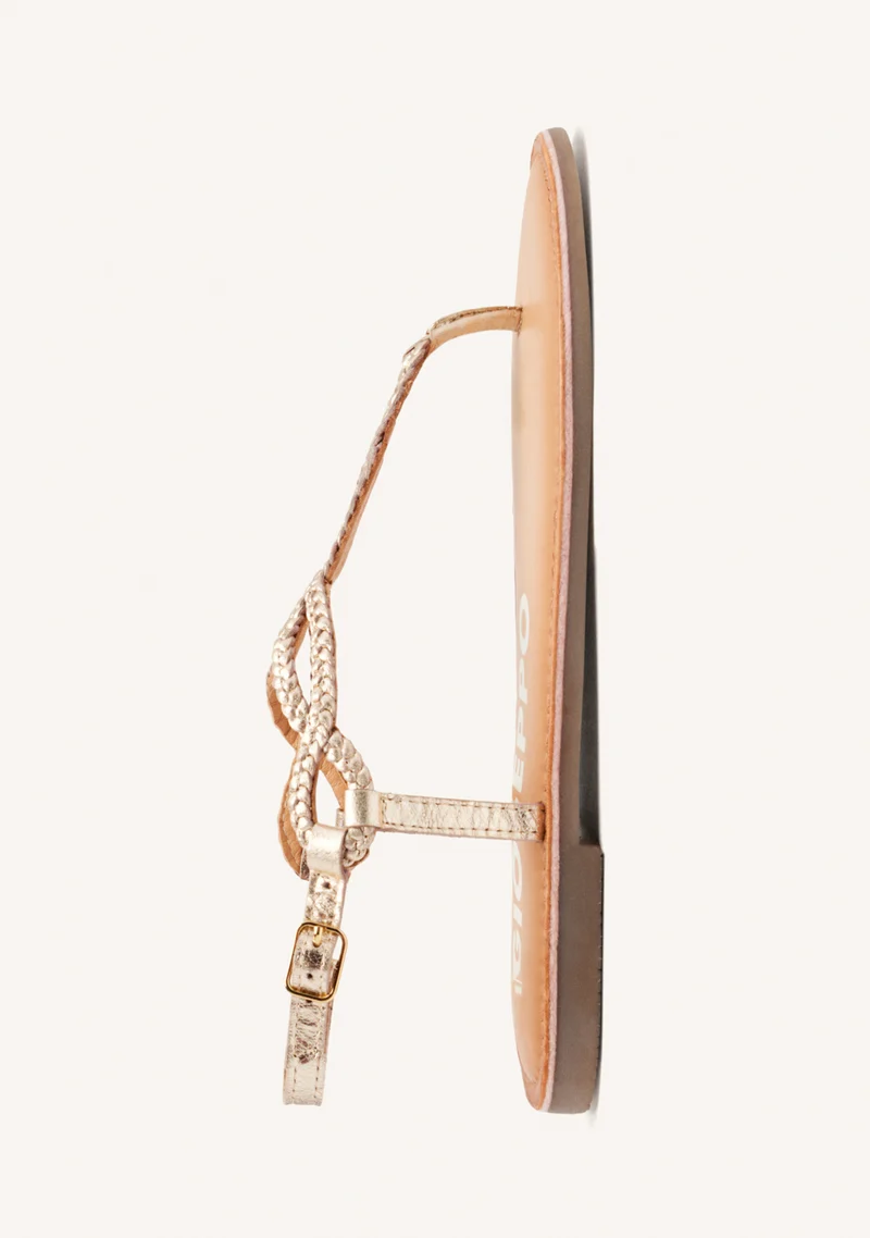 Merignas women's sandals with white braided straps