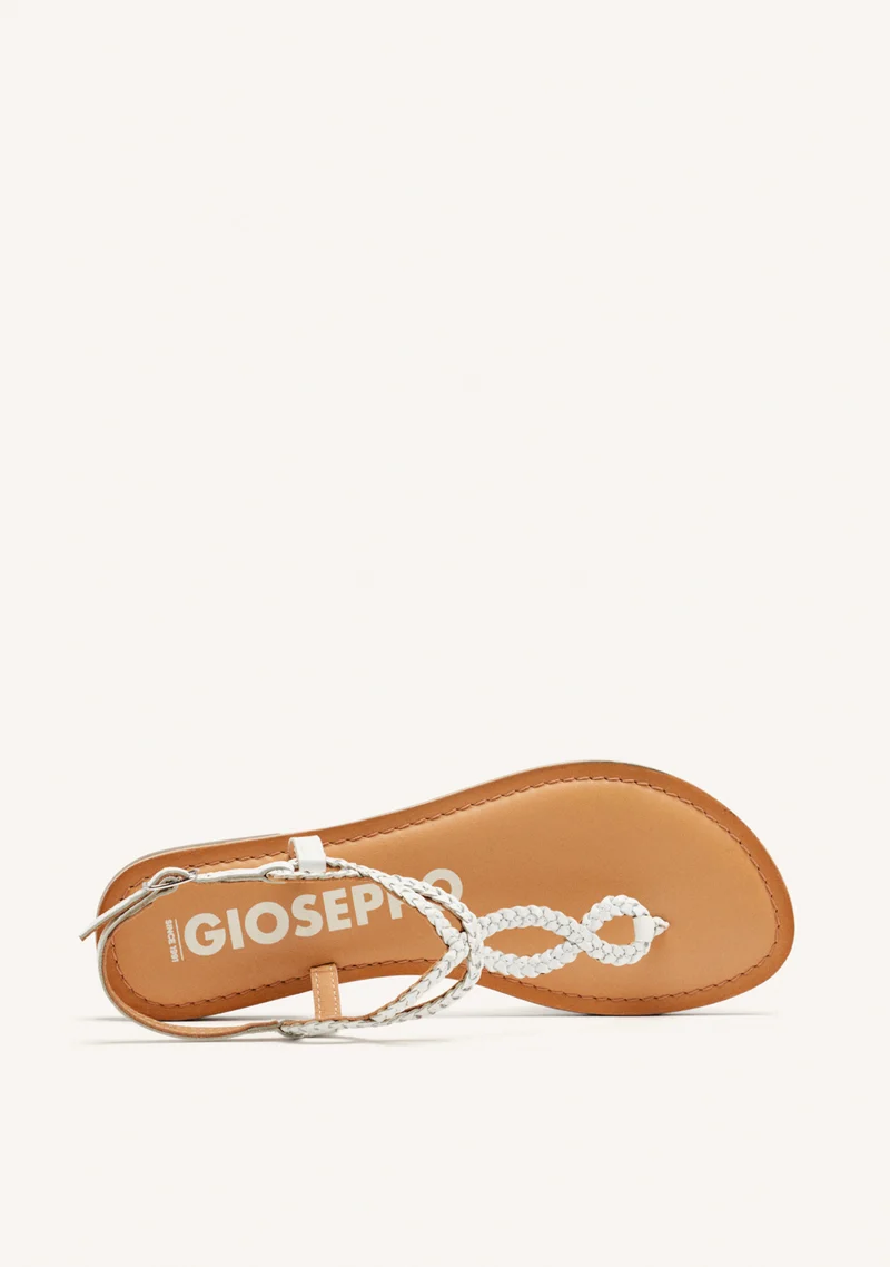 Merignas women's sandals with white braided straps