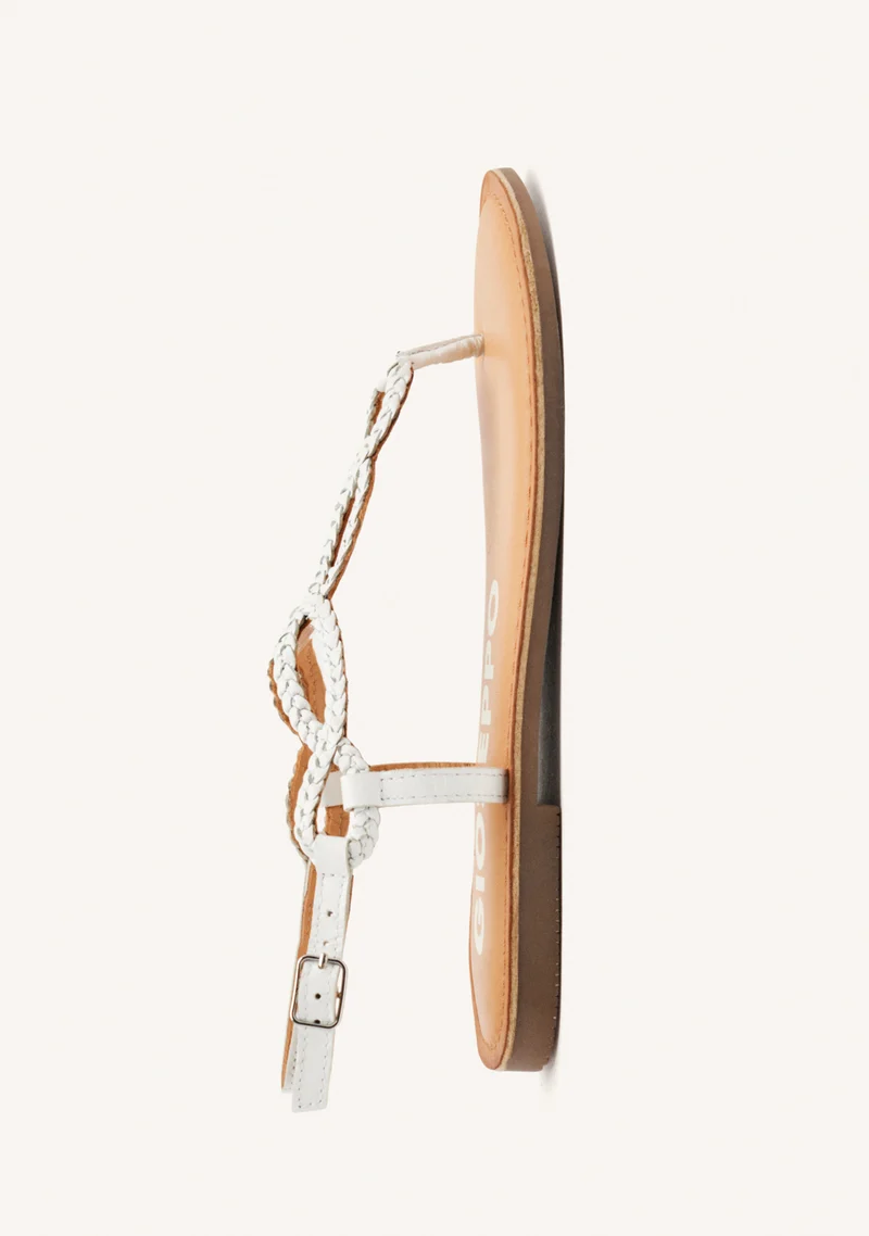 Merignas women's sandals with white braided straps