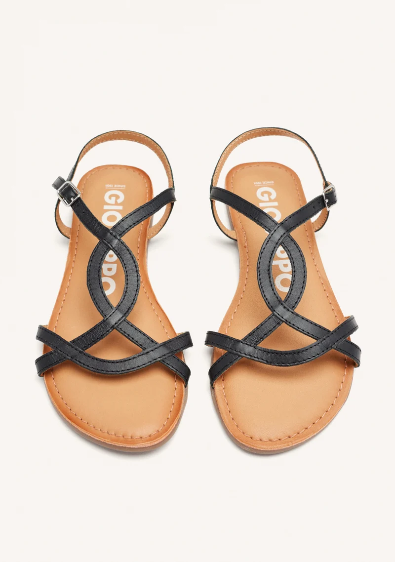 Lamim women's black sandals with thin straps