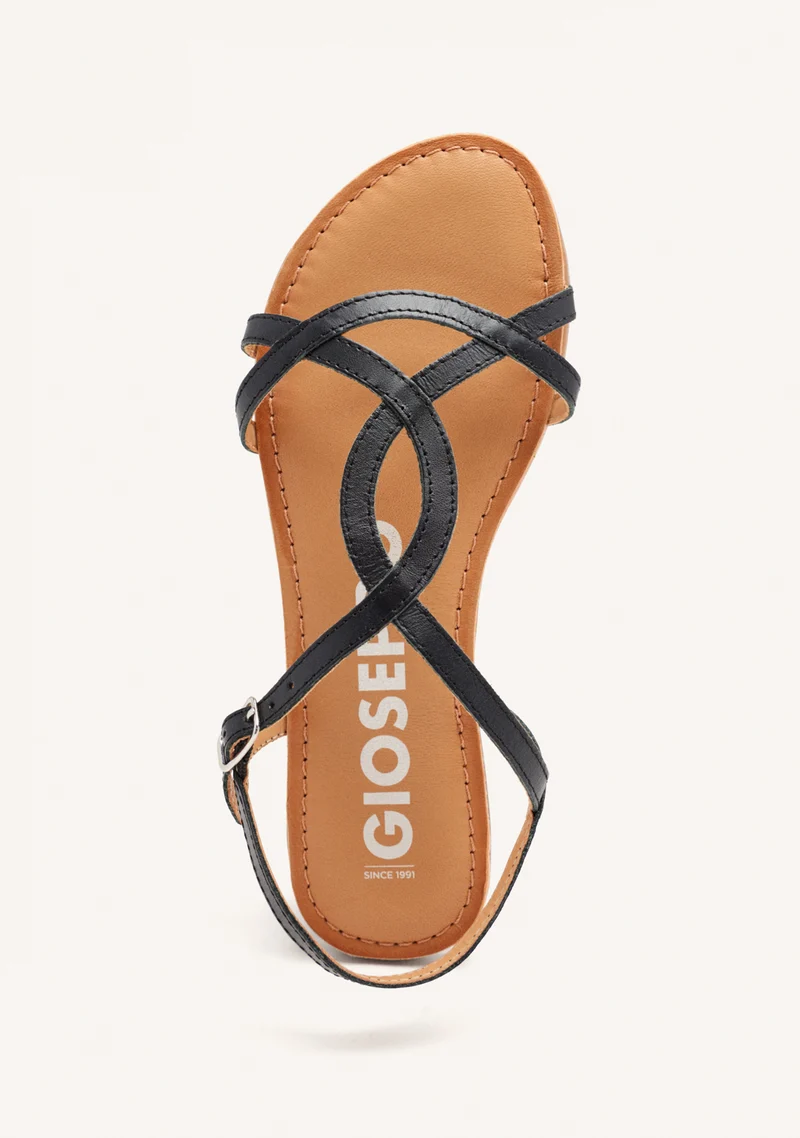 Lamim women's black sandals with thin straps