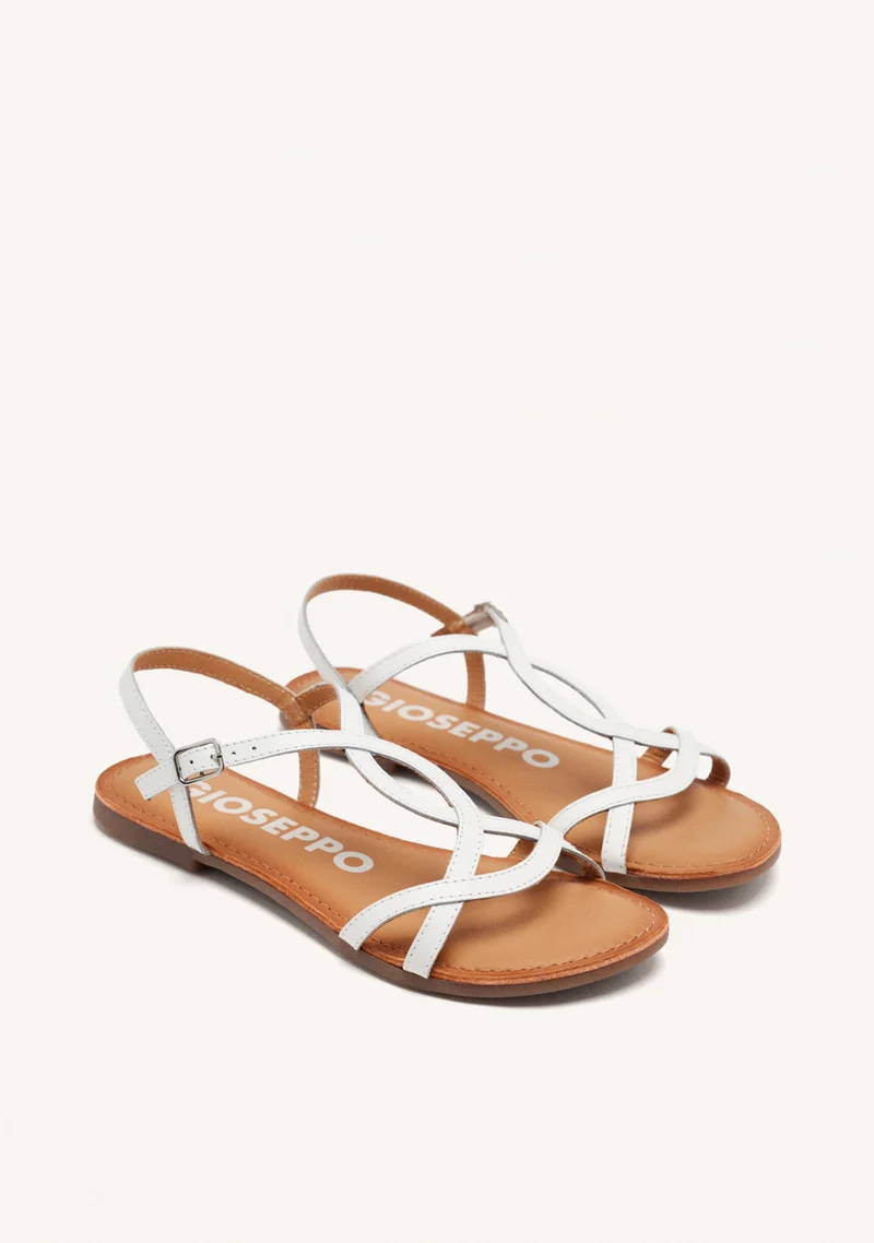 Lamim women's white sandals with thin straps