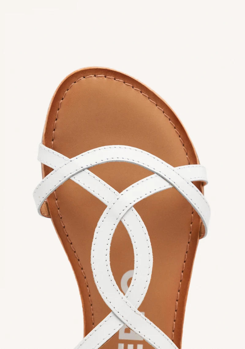 Lamim women's white sandals with thin straps