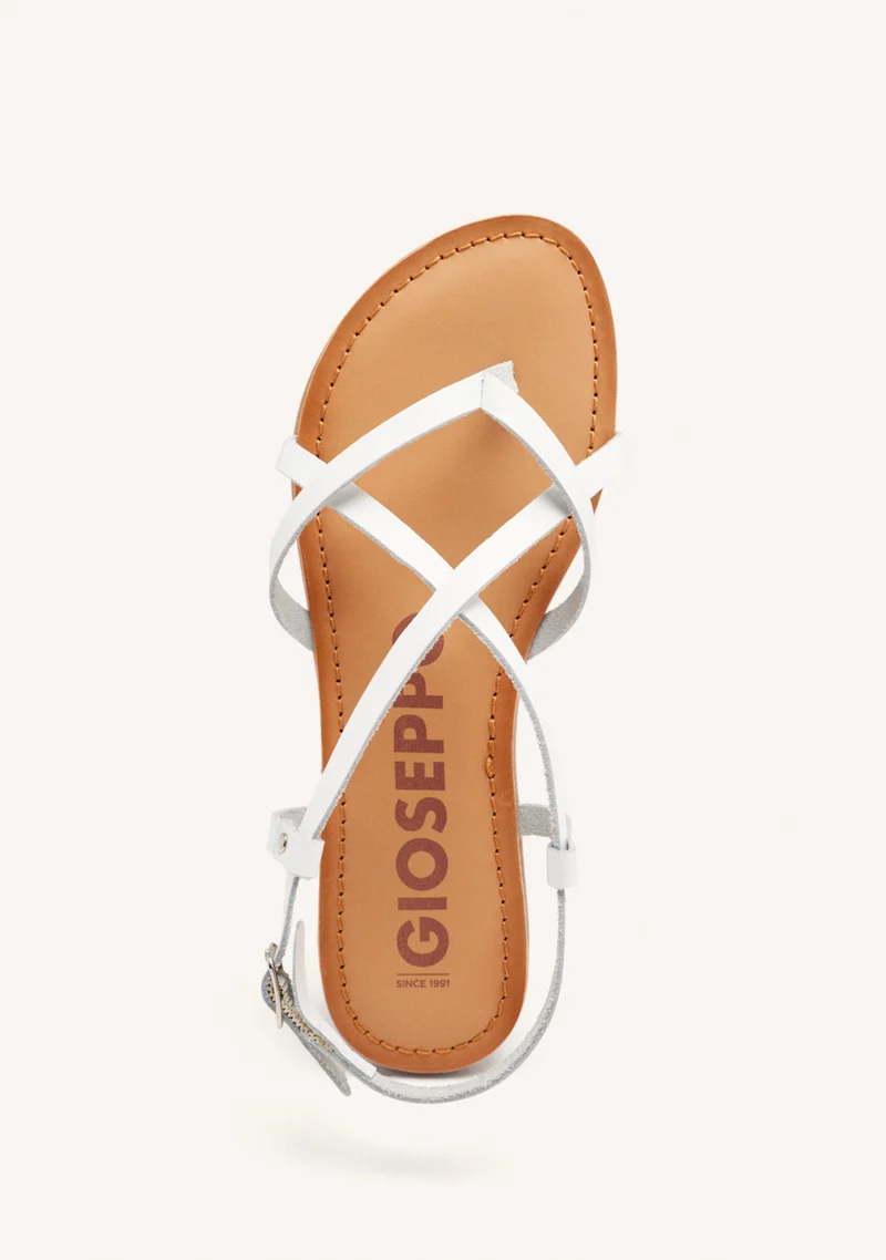 Lelex women's white roman sandals
