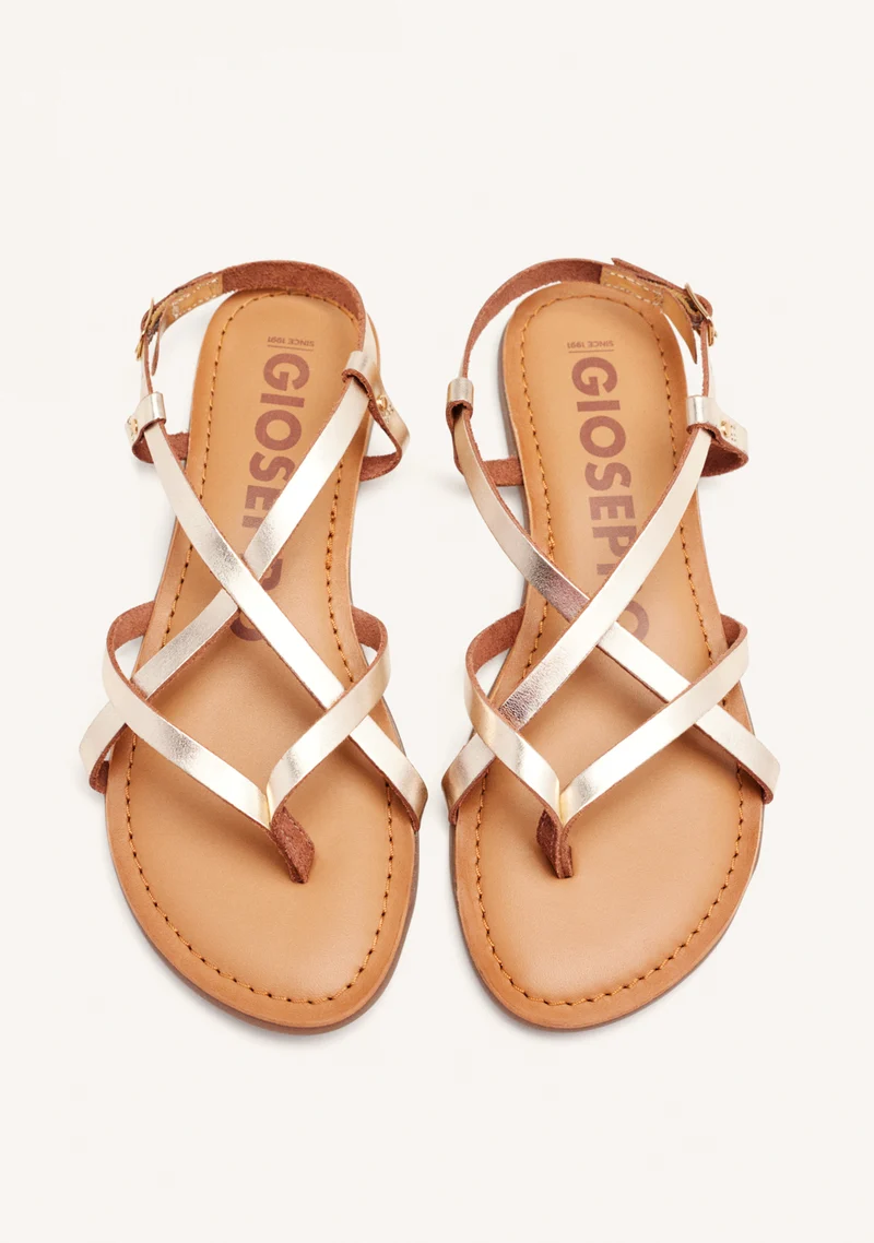 Lelex women's gold roman sandals