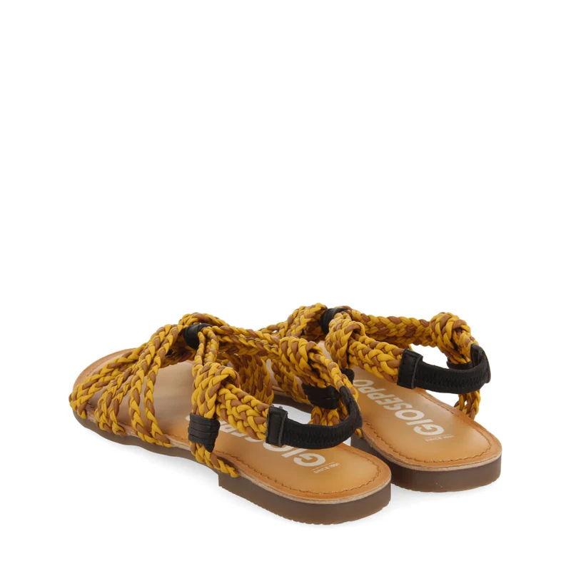 Matupa flat brown and mustard braided sandals