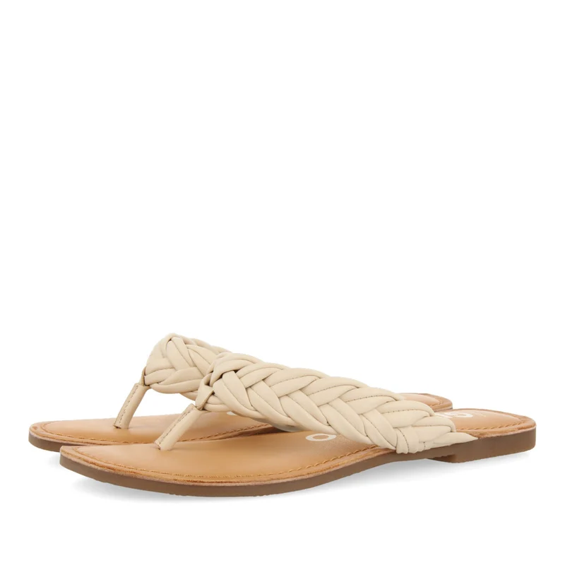 Bicas women's flat off-white braided sandals