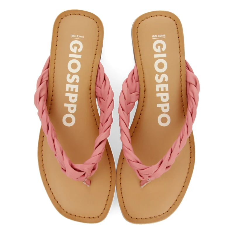 Bicas women's flat pink braided sandals