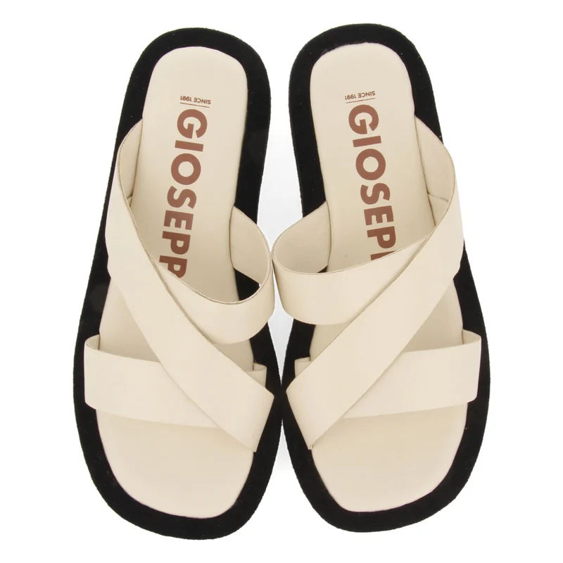 Domats women's sandals with thick soles and off-white straps