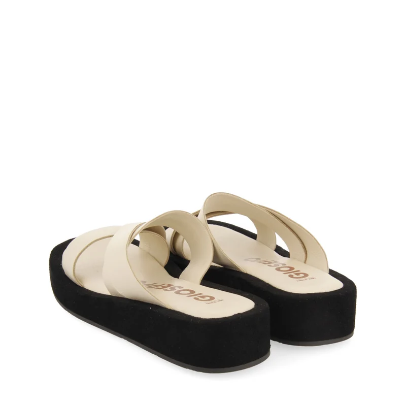 Domats women's sandals with thick soles and off-white straps
