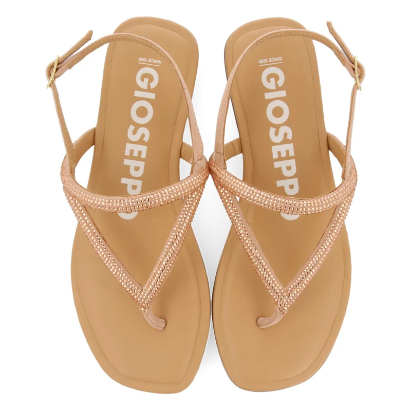 Otlak women's rose gold sandals with crystal straps