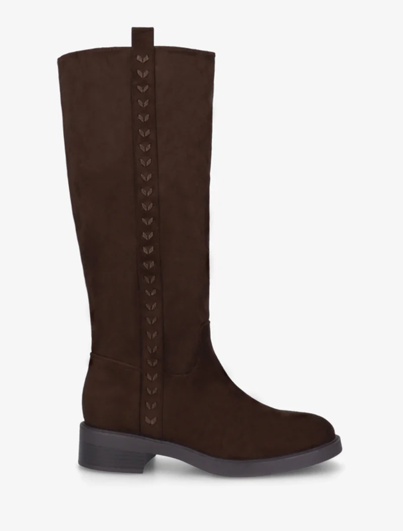Bottes unies en suédine - Chocolat
