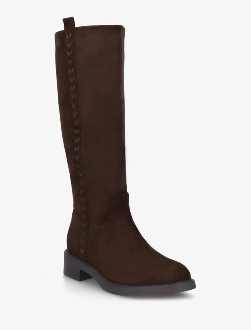 Bottes unies en suédine - Chocolat