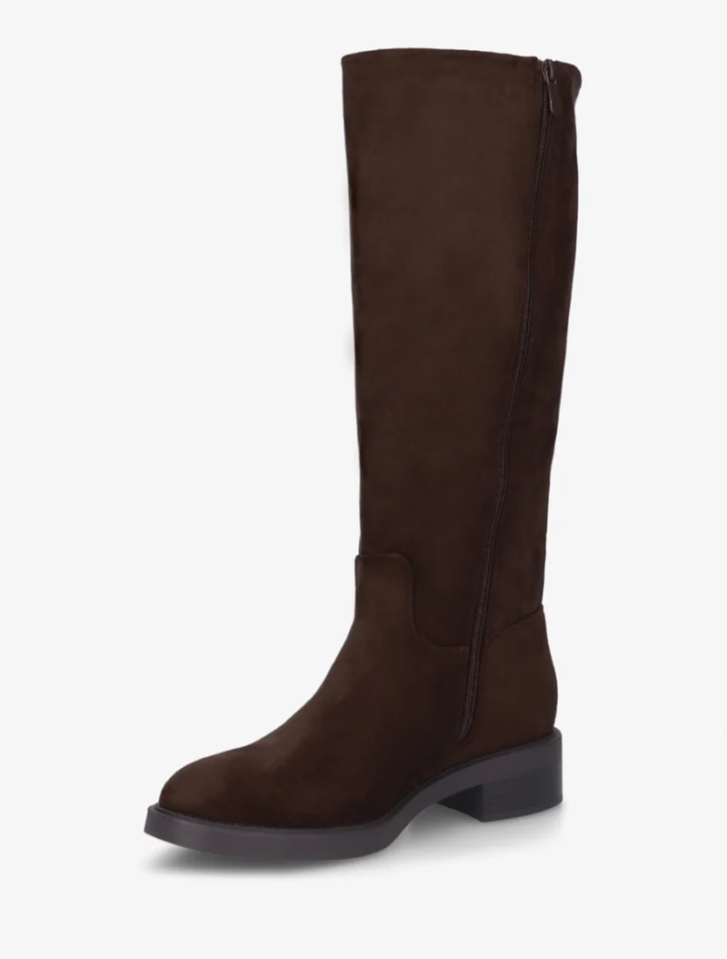 Bottes unies en suédine - Chocolat