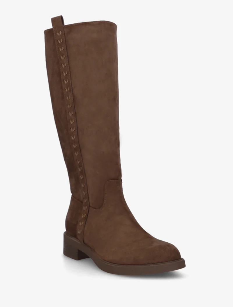 Bottes unies en suédine - Marron