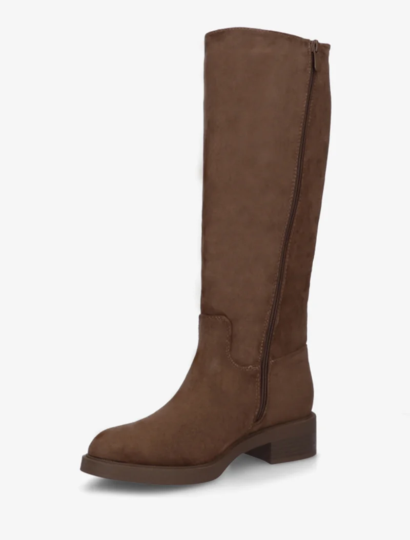 Bottes unies en suédine - Marron