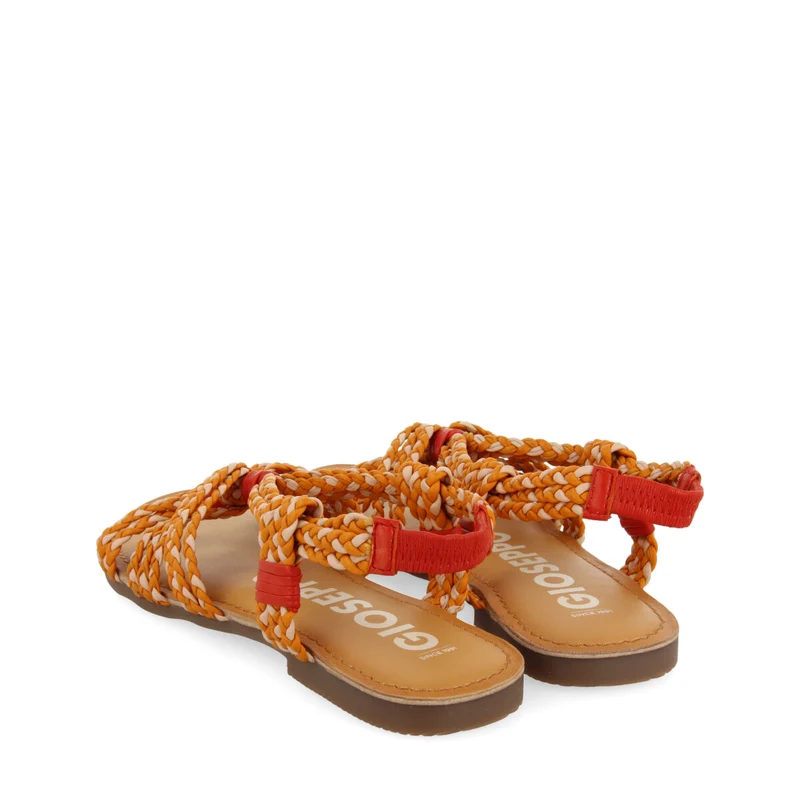 Matupa women's flat pink and orange braided sandals